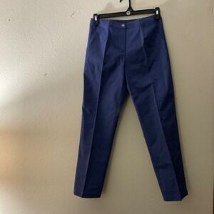 Appleseeds P Navy Blue Classic Fit Flat Front Casual Dress Pants Size 8 A870